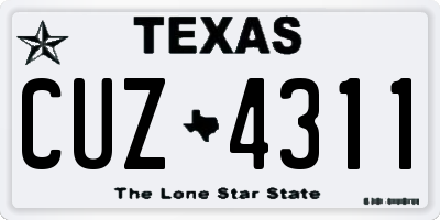 TX license plate CUZ4311