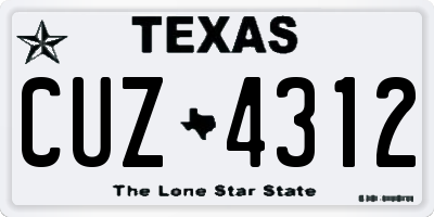 TX license plate CUZ4312