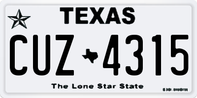 TX license plate CUZ4315