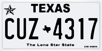 TX license plate CUZ4317