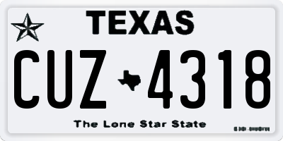TX license plate CUZ4318