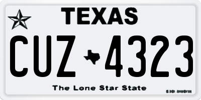 TX license plate CUZ4323