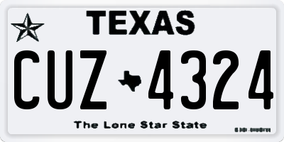 TX license plate CUZ4324
