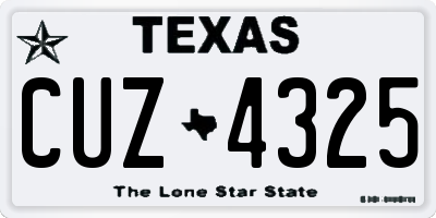 TX license plate CUZ4325