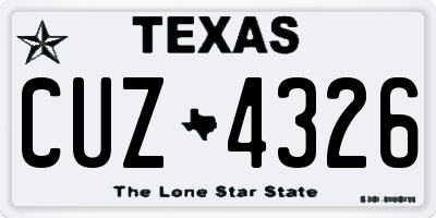 TX license plate CUZ4326