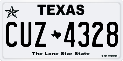 TX license plate CUZ4328