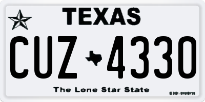 TX license plate CUZ4330