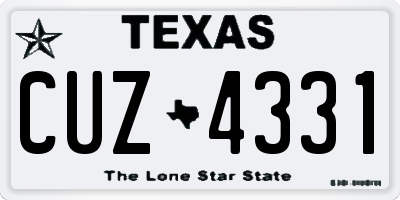 TX license plate CUZ4331