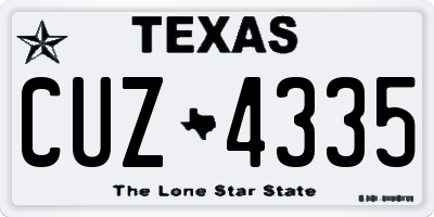 TX license plate CUZ4335