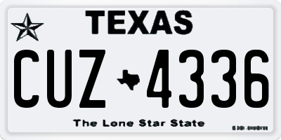 TX license plate CUZ4336