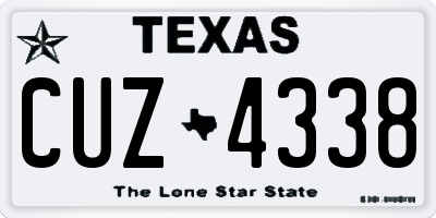 TX license plate CUZ4338