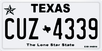 TX license plate CUZ4339