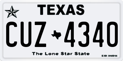TX license plate CUZ4340