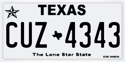 TX license plate CUZ4343