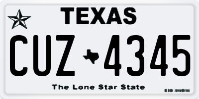 TX license plate CUZ4345