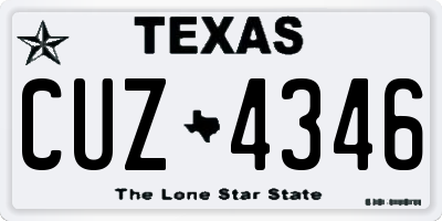 TX license plate CUZ4346