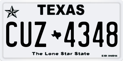 TX license plate CUZ4348