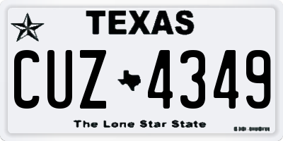 TX license plate CUZ4349