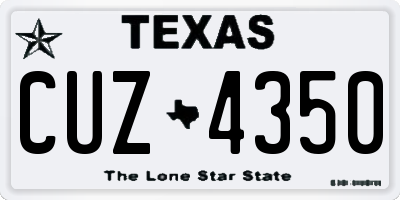 TX license plate CUZ4350