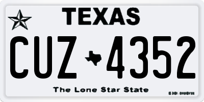 TX license plate CUZ4352