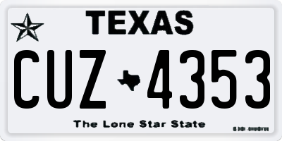 TX license plate CUZ4353