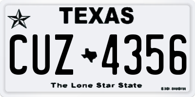 TX license plate CUZ4356