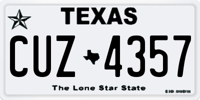 TX license plate CUZ4357