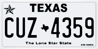 TX license plate CUZ4359