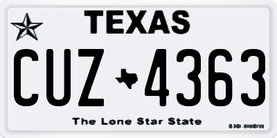 TX license plate CUZ4363