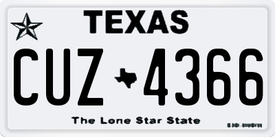 TX license plate CUZ4366
