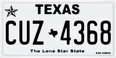 TX license plate CUZ4368