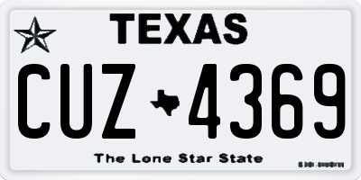 TX license plate CUZ4369