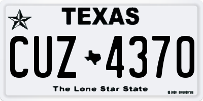TX license plate CUZ4370
