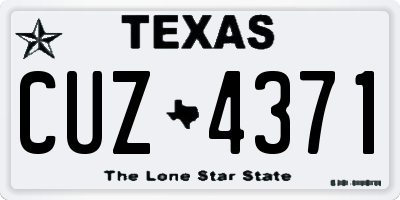 TX license plate CUZ4371