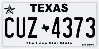 TX license plate CUZ4373