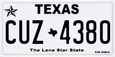 TX license plate CUZ4380