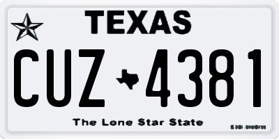 TX license plate CUZ4381