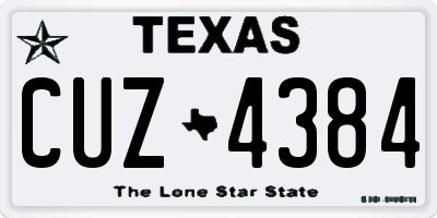 TX license plate CUZ4384