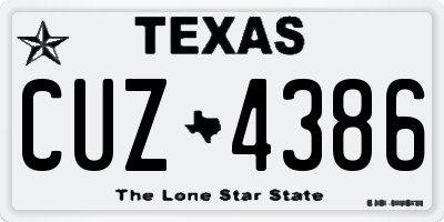 TX license plate CUZ4386