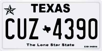 TX license plate CUZ4390