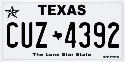 TX license plate CUZ4392