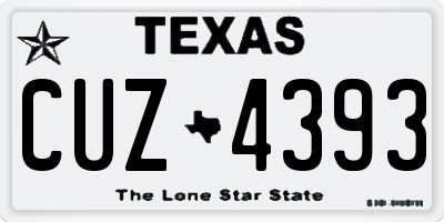 TX license plate CUZ4393