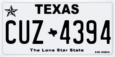 TX license plate CUZ4394