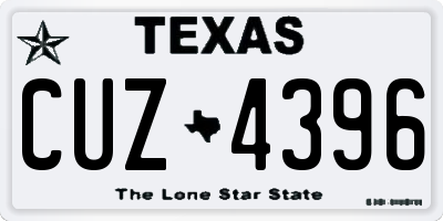 TX license plate CUZ4396