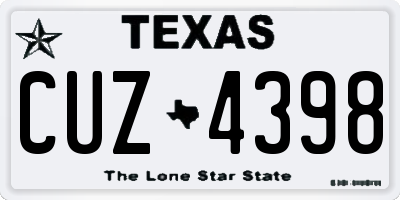 TX license plate CUZ4398