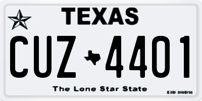 TX license plate CUZ4401