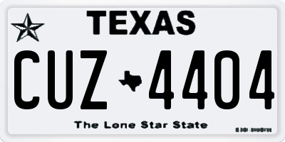 TX license plate CUZ4404