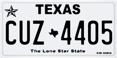 TX license plate CUZ4405