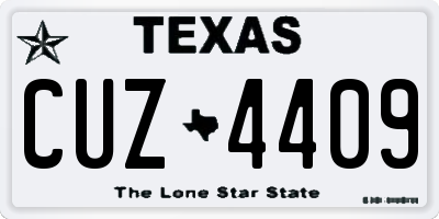 TX license plate CUZ4409