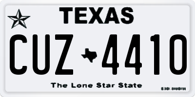 TX license plate CUZ4410